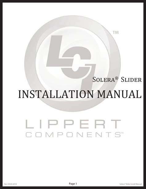 lippert components solera slider installation manual   manualslib