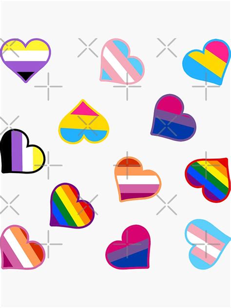 pride flags hearts sticker for sale by ellyburg redbubble