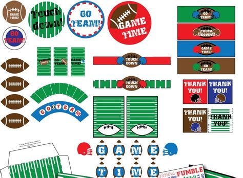 raspberries and ruffles new football printable party package