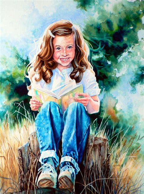 painting  girl reading commission  portrait