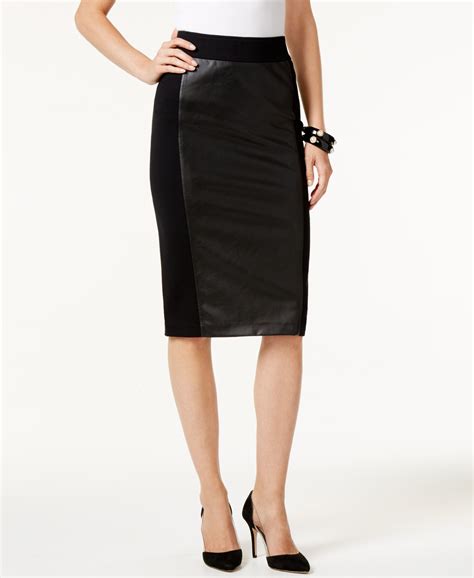 inc international concepts faux leather front pencil skirt only at