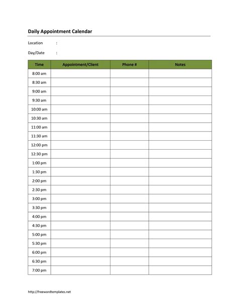 printable doctor appointment logs   sample documents