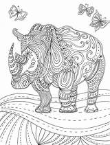 Ausmalbilder Erwachsene Muster Tiere Ausmalen Malvorlagen Volwassenen Kostenlose Neushoorn Tegning Schwer Zentangle Kinder sketch template