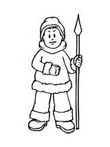 Inuit Eskimo Coloring Hunter Pages Drawing People Printable Color Clipart Drawings sketch template