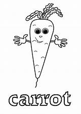 Carrot Coloring Pages Carrots Printable Cartoon Vegetables Worksheets English Vegetable Kids Corn Fruits Veggies Ms Parentune A4 Song Cucumber Potato sketch template