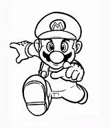 Mario Coloring Super Bros Jumping Pages Templates Template Colouring sketch template