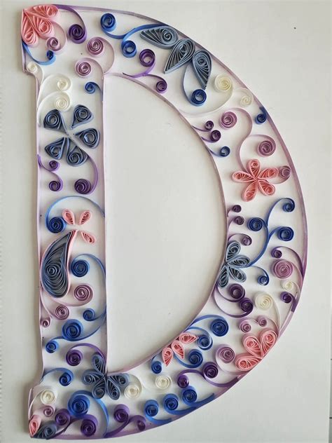 quilled letter sewing