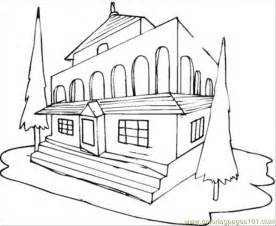 coloring pages hotel architecture houses  printable coloring