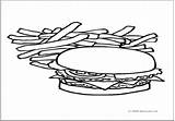 Burger Hamburger Outline Clipart Fries Coloring Mcdonalds Pages Clip Plain Library Cliparts Webstockreview sketch template