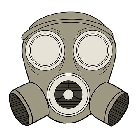 draw  gas mask  easy drawing tutorial