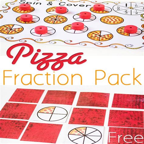 pizza fraction printable activities equivalent fractions