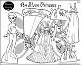 Paper Doll Coloring Princess Print Dolls Pages Printable Marisole Dress Colouring Color Click Monday Paperthinpersonas Four Elvish Series Pdf Bw sketch template