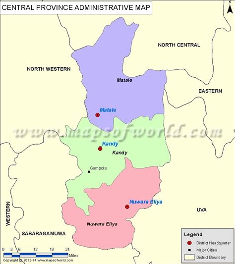 central province map districts  central province  sri lanka