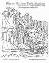 Coloring National Park Glacier Parks Pages Worksheets Joshua Tree Adult Sheet Color Mountains Sheets Worksheet Everglades Rocky Designlooter Montana Education sketch template
