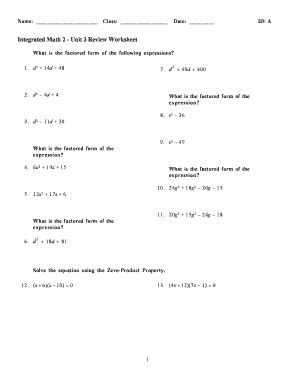 integrated mathematics  answers  fill  printable fillable