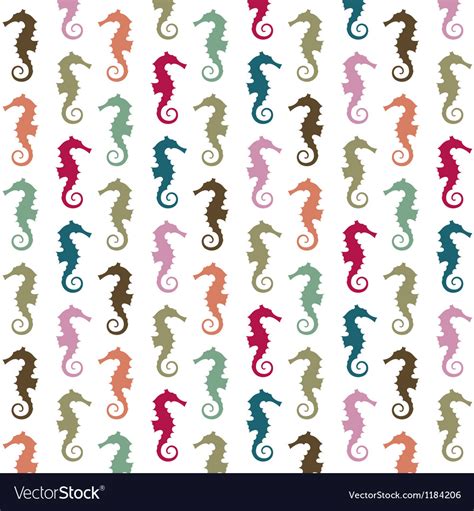 colorful seahorse pattern royalty  vector image
