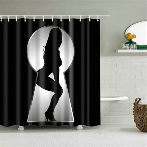 Shower Curtain Art Bathroom Decor Sexy Naked Woman