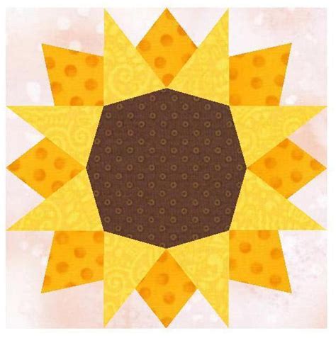 sunflower quilt pattern  web  brown fabric cut printable