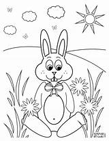 Coloring Pages Rabbits Baby Rabbit Bunny Comments sketch template