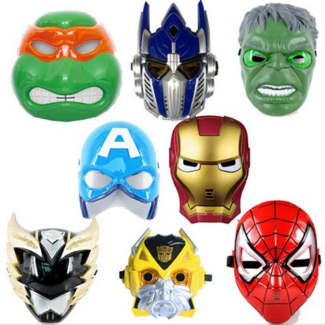 superheld maskers volledige gezicht kids spel cosplay party masker led eye licht masker voor