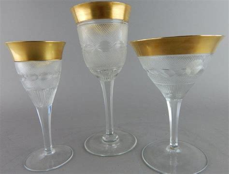 Sold Price Splendid Gold Moser Glasses Invalid Date Pst Antique