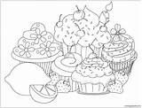 Pages Cupcake Sweet Beautiful Coloring Food Printable Color Coloringpagesonly sketch template