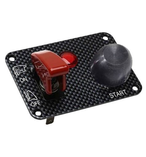 ignition switch panel rubber button  led switch carbon fibre style