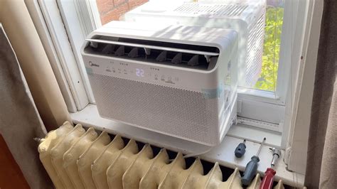 quietest window air conditioner  btu  shaped window air conditioner midea youtube