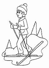 Skiing Coloring Pages Clipart Popular Library Colouring sketch template