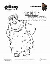 Coloring Croods Pages Printable Thunk Sheet Kids Sheets Activity Two Twokidsandacoupon Choose Board sketch template