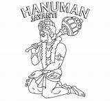 Hanuman Drawing Lord Coloring Simple Colour Wallpaper Template Sketch sketch template