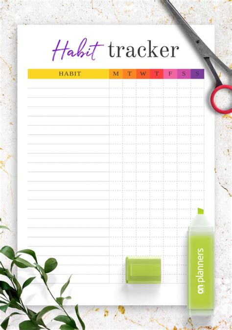 paper calendars planners daily weekly habit tracker habits tracker