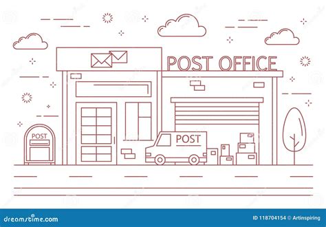 post office building stock vector illustration  icon