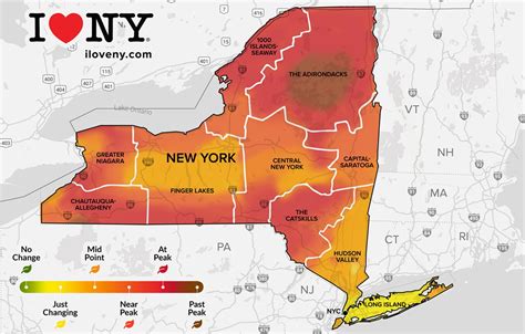 upstate ny fall foliage map    leaf peepers peak colors