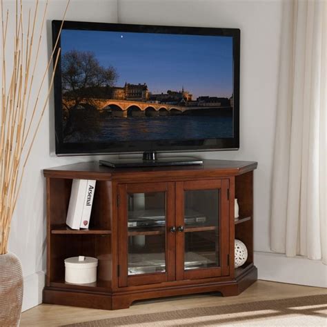 leick riley holliday  corner tv stand  brown cherry homesquare