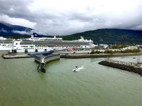 cruise ships docked   port  skagway lets  merry
