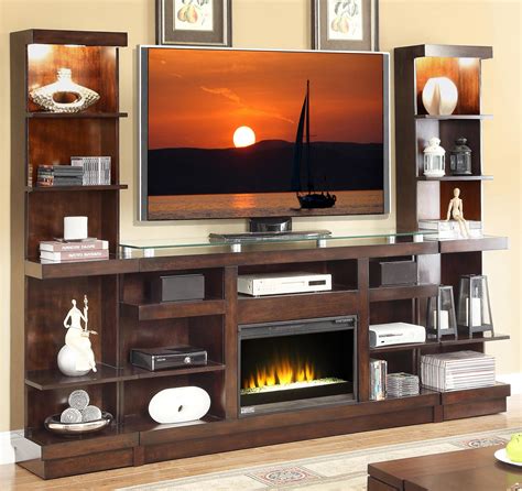 vendor 1356 novella entertainment center with fireplace and bookcase piers becker furniture