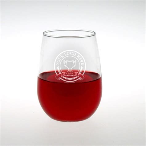 16 Oz Selection Stemless Tall Wine Glass Set Of 2 Deep Etch China