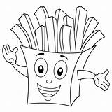 Coloring Pages Mcdonalds Fries French Mcdonald Printable Cute Ronald Food Chips Paper Bag Cartoon Potato Kids Color Getcolorings Getdrawings Smiling sketch template