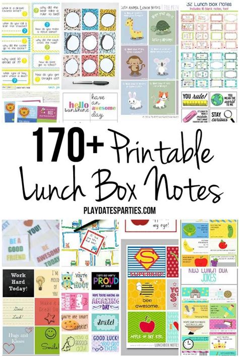 printable lunch box notes perfect    school year lunch