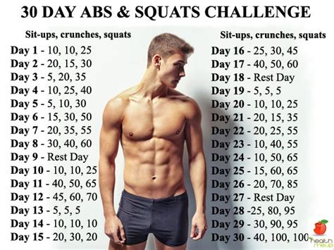 30 day abs and squats challenge diet and fitness