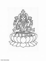 Hindu Mythology Goddesses Devi Lakshmi Diwali sketch template