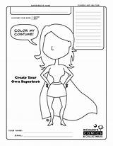Superhero Own Coloring Template Pages Make Girl Female Super Scout Hero Create Printable Print Color Templates Kids Class Books Comics sketch template