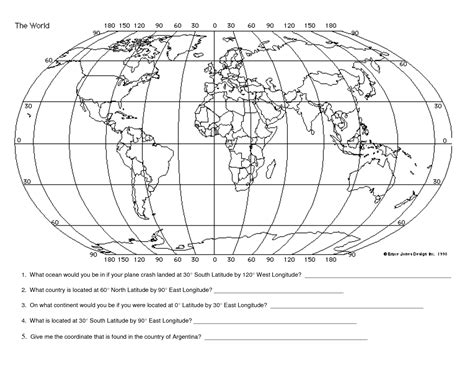 longitude  latitude worksheets   grade latitude