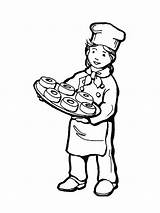 Pintar Profesiones Panadero Cuoco Pasticcere Oficios Pastelera Panaderos Bandeja Disegnidacolorareonline Forno Biscotti sketch template