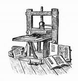 Gutenberg Press Printing Modern Renaissance Invention Line Europe Simple Johannes Bible Changing Guttenburg His sketch template