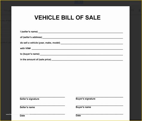 vehicle bill  sale template   deeauvil freebie friday