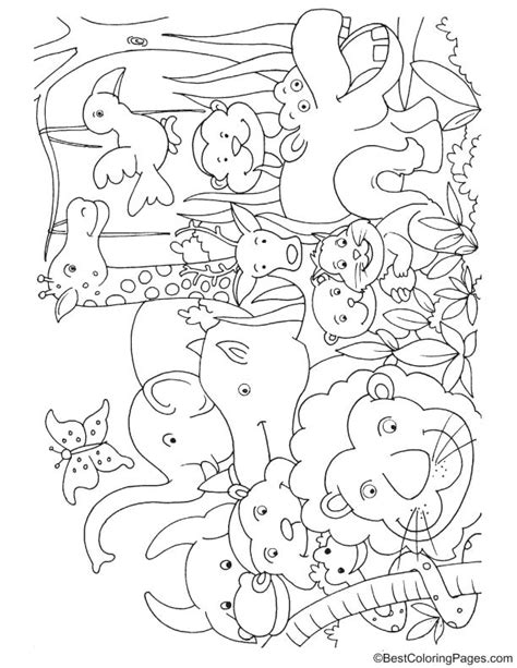 jungle animal coloring pages flexstupid