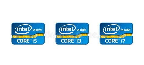 intel core iii chipset logos editorial stock photo illustration