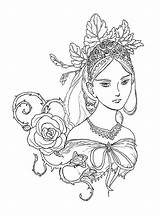Coloring Tatiana Fairy Queen Princess Fantasy Choisir Tableau Pages Drawing Un Etsy Coloriage Sold Stamp Instant Ink Portrait Digital sketch template